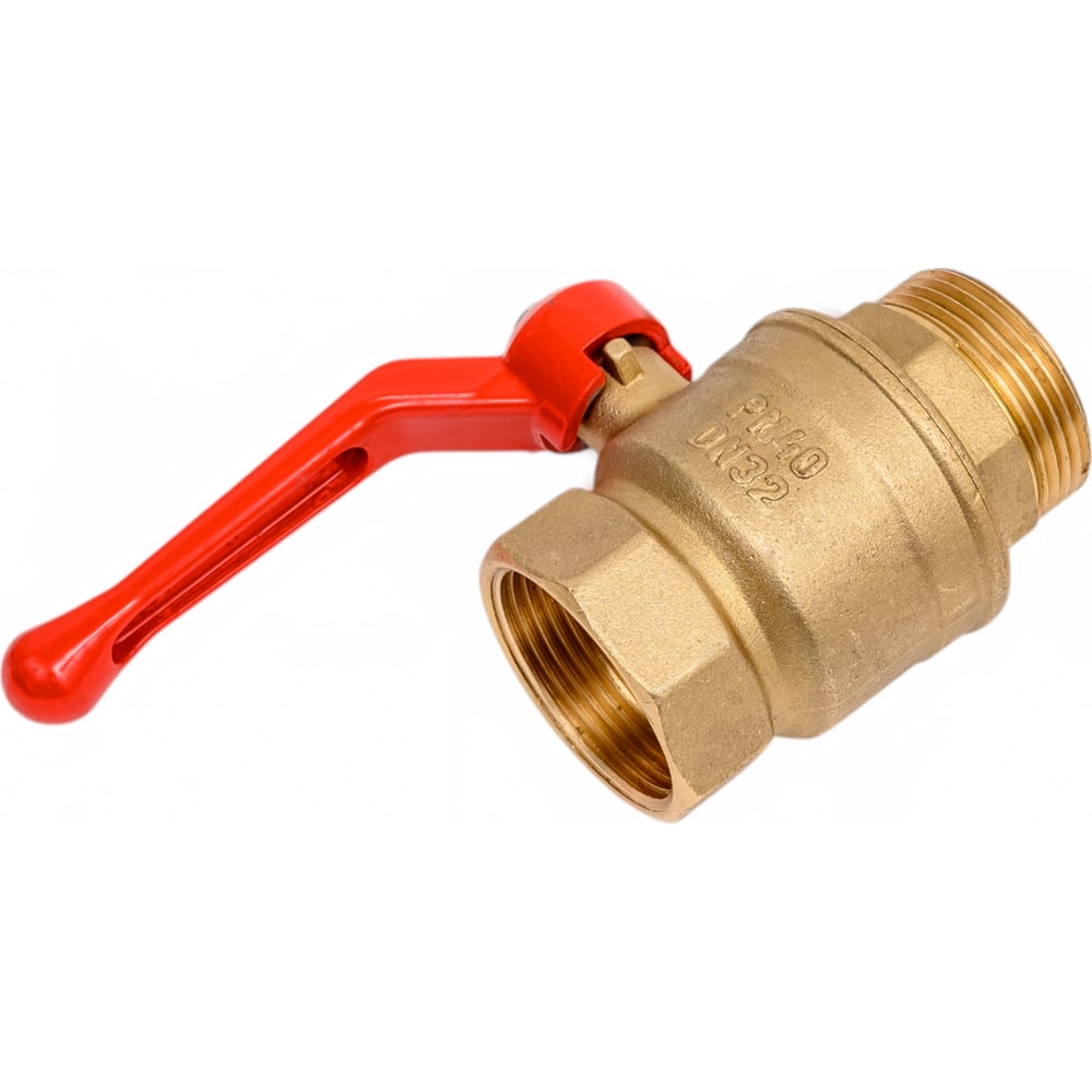 Кран шаровой Valfex N/P59 БИРКА для воды1 1/4" ВР/НР ручка-рычаг, латунный 11Б27фт1М (16/4) VF.215.LR1.114.N/P59.Bir