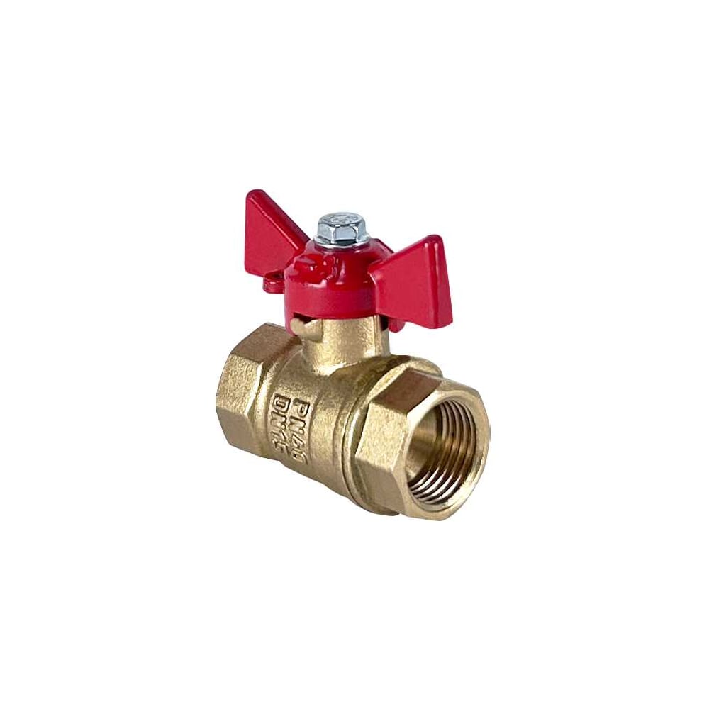 Кран шаровой Valfex N/P59 БИРКА для воды 1" ВР/ВР ручка-бабочка, латунный 11Б27фт1М (48/12) VF.217.LB1.100.N/P59.Bir
