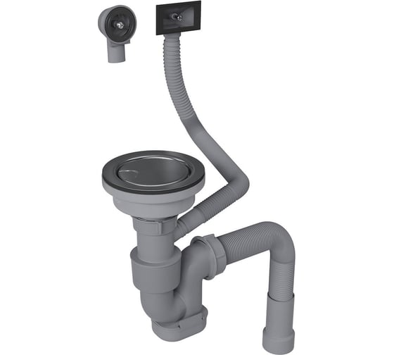 Изображение товара Сифон для одночашевой кухонной мойки Reflexion home с выпуском Reflexion Arno полированная сталь RX3001SS