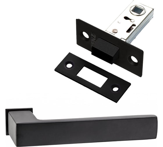 Изображение товара Комплект для межкомнатной двери PAULINIDOR ручки 541-11 zero + защелка магнитная 5-50, черный 541-11 zero 5-50 BL