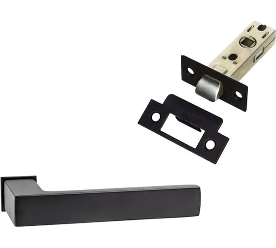 Изображение товара Комплект для межкомнатной двери PAULINIDOR ручки 541-11 zero + защелка 5-45 pl, черный 541-11 zero 5-45 pl BL