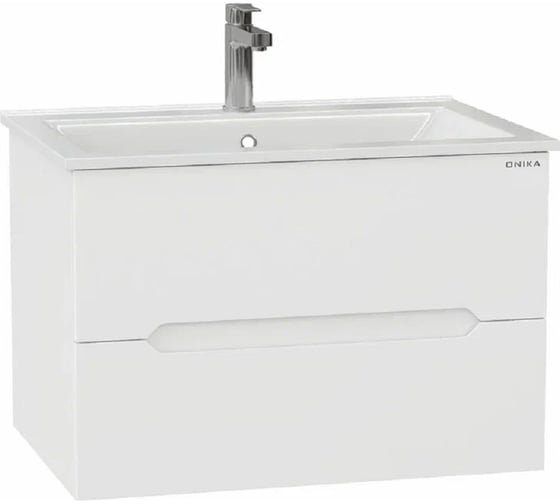 Изображение товара Тумба с раковиной Onika Айленд 70 подвесная, белая 107063