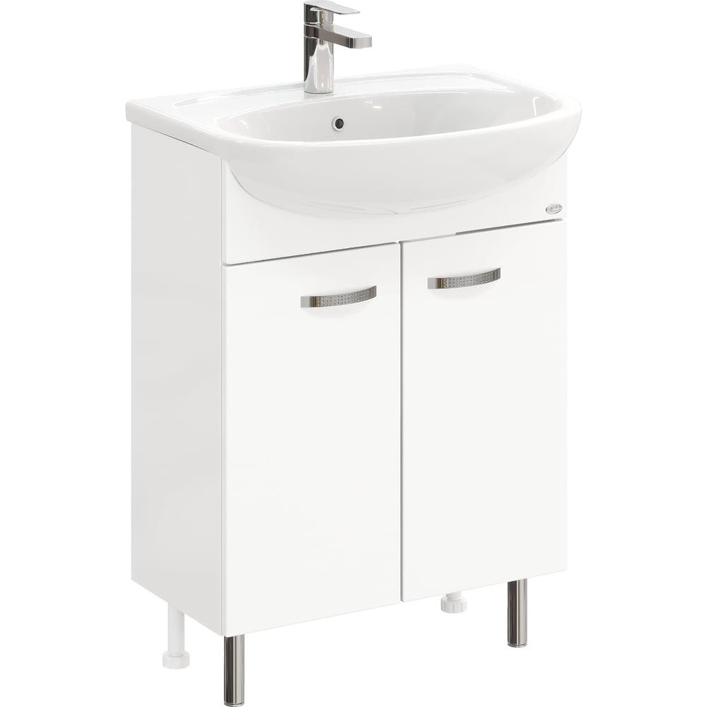 Изображение товара Тумба с раковиной Onika Коралл 60 напольная белая современная для ванной