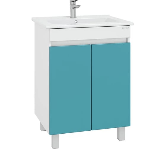Изображение товара Тумба с раковиной Onika Марви 60 напольная, бирюза 106153