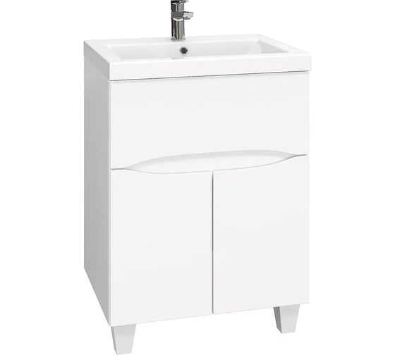 Изображение товара Тумба с раковиной Onika Стрим 60 напольная, белая 106154