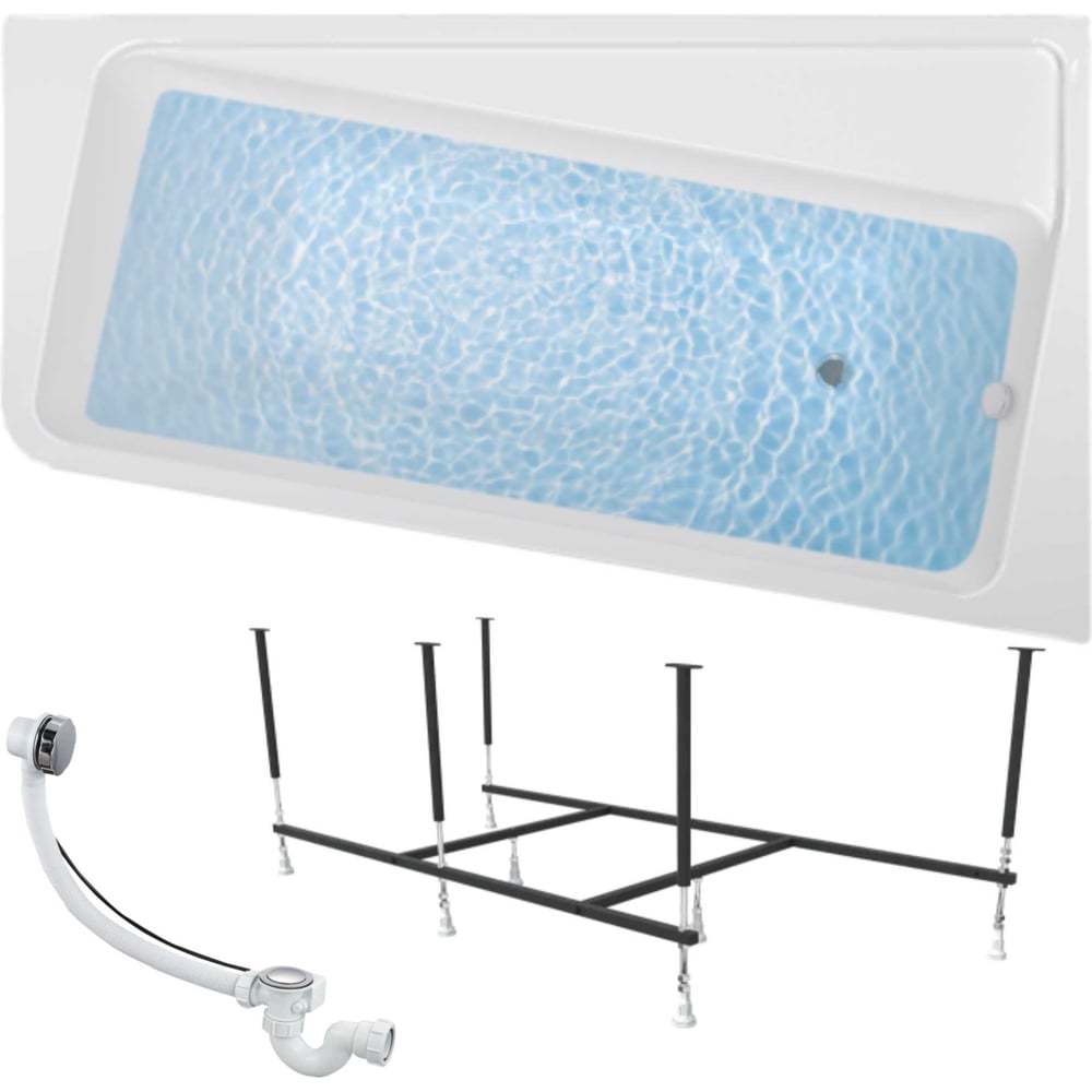 Изображение товара Акриловая ванна 1Marka DIRECT 170x100 правый угол современная крепкая стильная