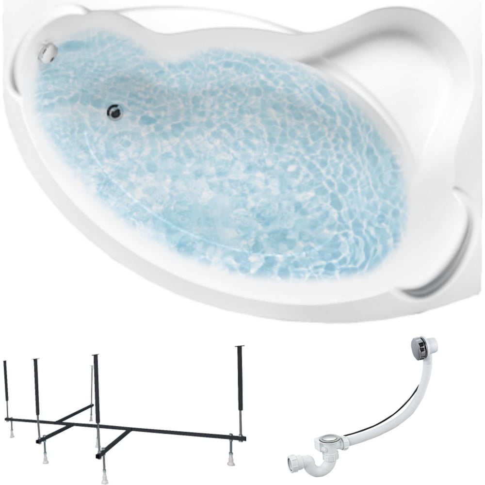 Изображение товара Акриловая ванна 1Marka CATANIA 150x105 см, правый угол, современный дизайн