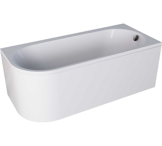 Изображение товара Акриловая ванна 1Marka 170x75 см ALISA MG в наборе 4 в 1: Асимметричная ванна правый угол, фронтальная панель, усиленный металлический каркас, слив-перелив хром 01али1775пкп