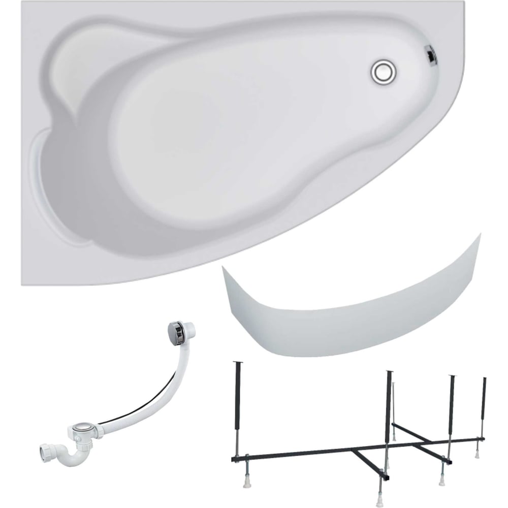 Изображение товара Акриловая ванна 1Marka Lil 140x90 см, левый угол, современный стиль