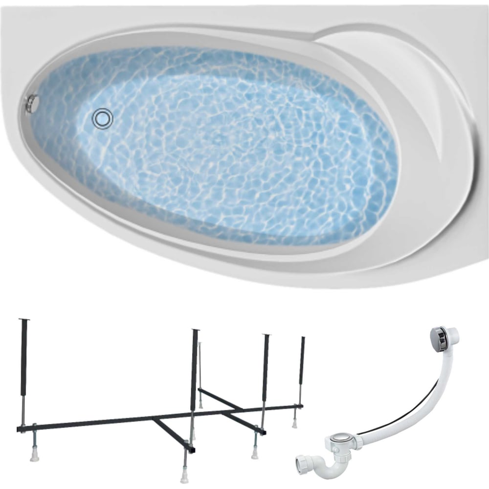 Изображение товара Акриловая ванна 1Marka JULIANNA 160x95 см асимметричная современная ванна