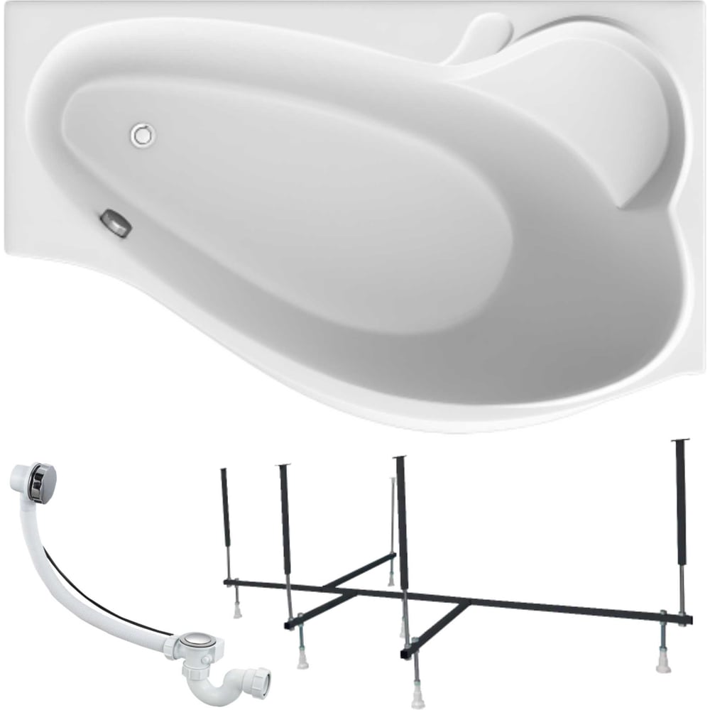 Изображение товара Акриловая ванна 1Marka GRACIA 150x90 см, асимметричная, современный дизайн