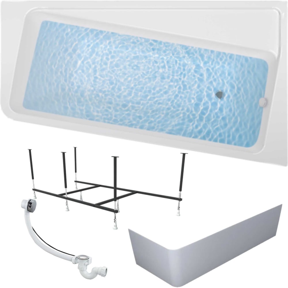 Изображение товара Акриловая ванна 1Marka DIRECT 170x100 асимметричная, современный стиль