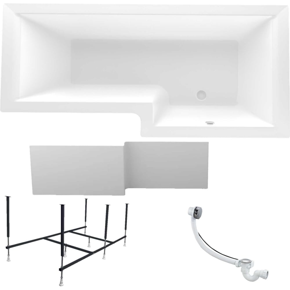 Изображение товара Акриловая ванна 1Marka LINEA 165x85 см правая угол современный дизайн белая