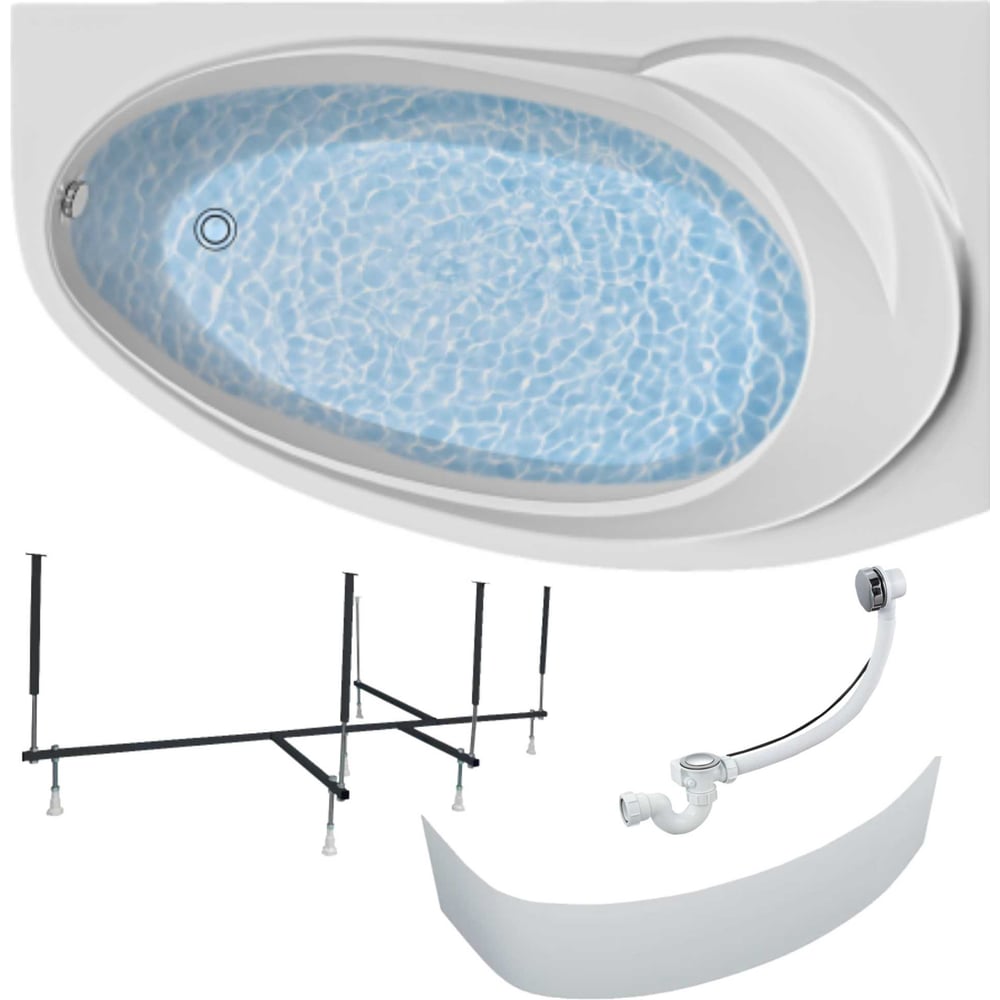 Изображение товара Акриловая ванна 1Marka JULIANNA 160x95 см асимметричная белая современная