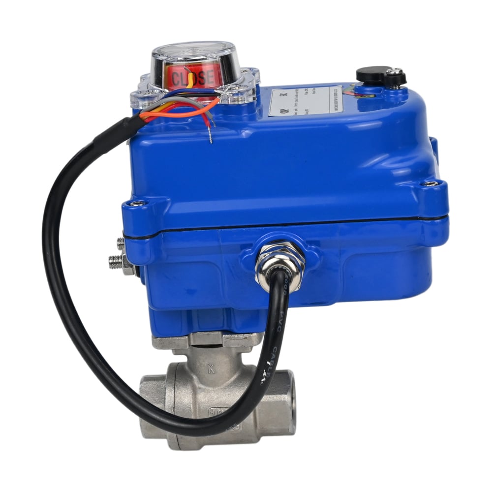 Изображение товара Двухходовой кран шаровой с электроприводом DN10 Ру63 нержавеющая сталь