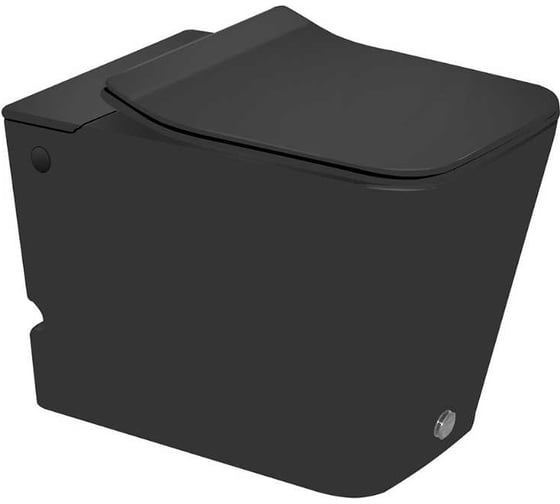 Изображение товара Унитаз напольный приставной безободковый Santi Line чёрный матовый, с импульсной системой смыва SL-5033MB