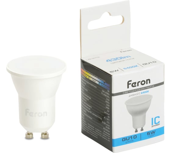 Изображение товара Лампа светодиодная FERON LB-272 MR11 GU10 5W 175-265V 6400K, 51223