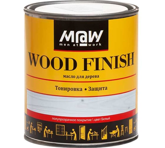Изображение товара Масло тонирующее Men at Work WOOD FINISH Белый 0,75 л v80086