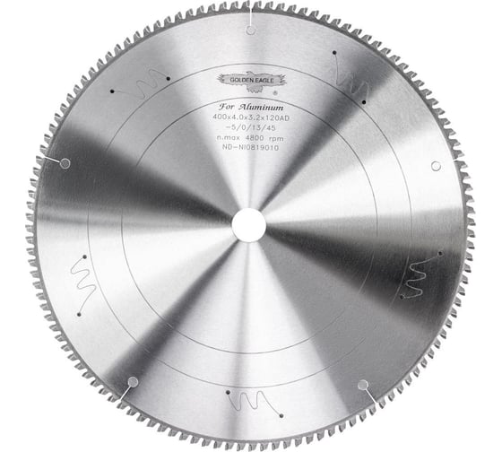 Изображение товара Пила дисковая HW торцовочная 400x30x4.0/3.2 мм, z120, AD, алюм/пласт, -5 Golden Eagle TL26146