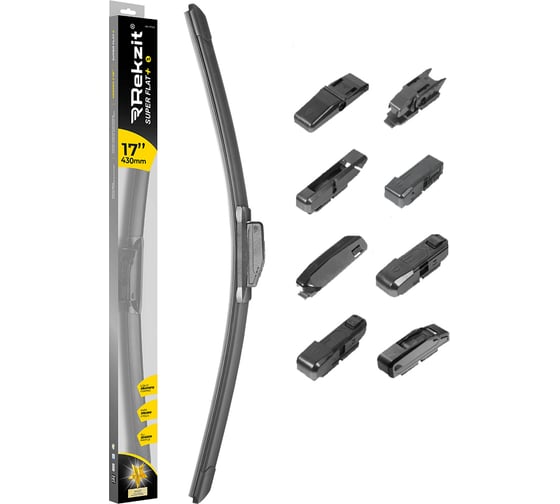 Изображение товара Щетка стеклоочистителя Rekzit мультиадаптерная 17/43 см SUPER FLAT+ (блистер) 91343