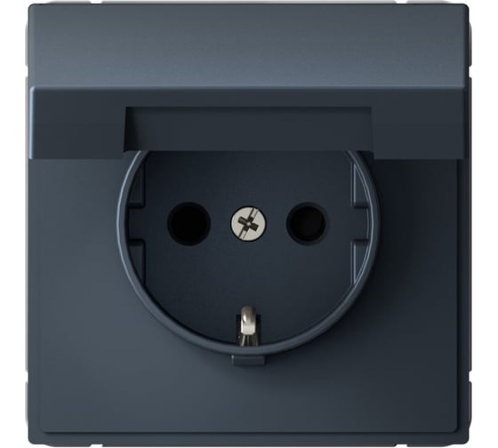 Изображение товара Розетка Systeme Electric ArtGallery Грифель с заземлением со шторками с крышкой, 16А, IP20, механизм GAL000746