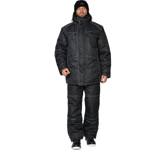 Изображение товара Костюм мужской утепленный Прабо Викинг черный, размер 44-46, рост 182-188 16970