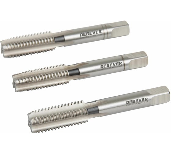 Изображение товара Комплект ручных метчиков Debever Machining Solutions UNC 3/4-10, HSS, DIN 351, ISO2 / 6H, 3 шт DB-3503410