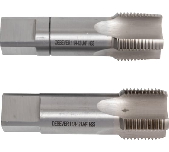 Изображение товара Комплект ручных метчиков Debever Machining Solutions UNF 1.1/4-12, HSS, DIN 351, ISO2 / 6H DB-35511412
