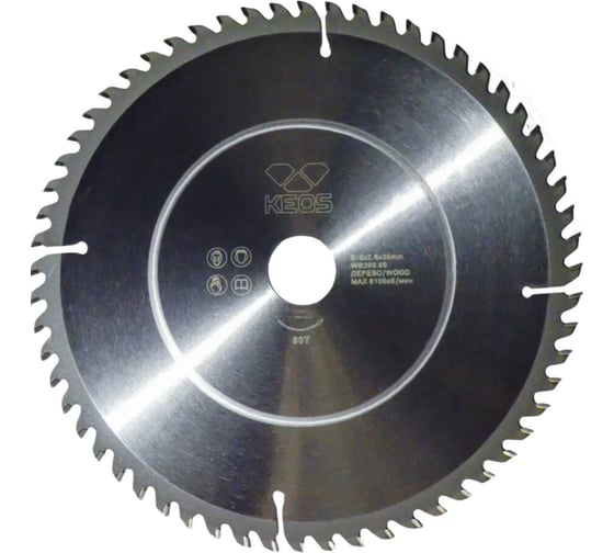 Изображение товара Диск пильный по дереву (260x30 мм; z60) KEOS WB260.60