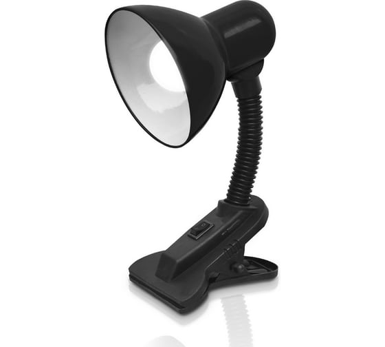 Изображение товара Светильник настольный IN HOME п/лампу на прищепке СНП 11Ч-E27 черный (коробка) 4690612055435