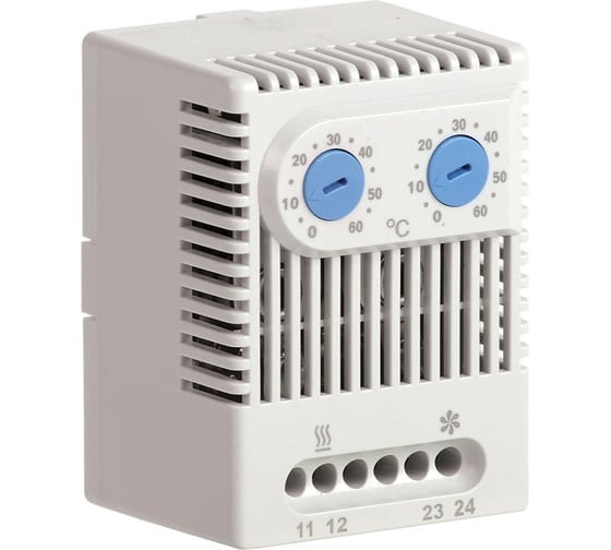 Изображение товара Двухканальный термостат IEK от 0 до +60C NO+NO YCE-DTNO-NO-60