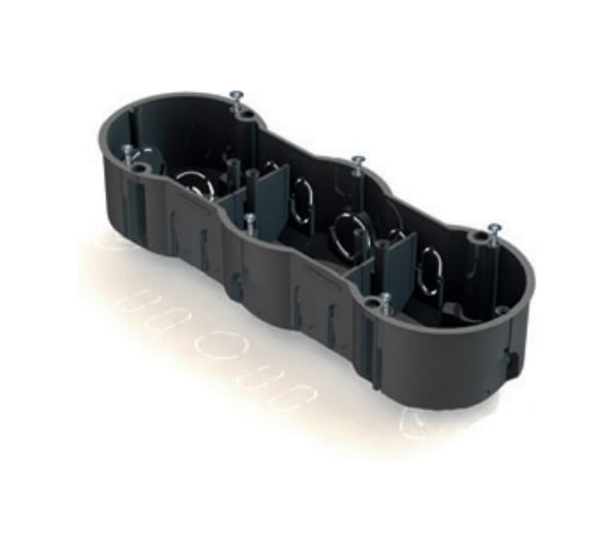 Изображение товара Установочная коробка GREENEL 3-местная 212х70х45мм для кирпичных стен GE40009