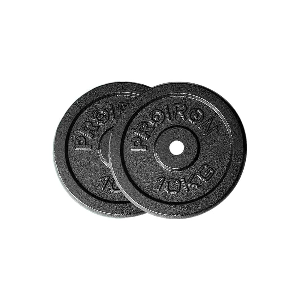 Изображение товара Набор чугунных дисков PROIRON 2x10 кг для тренировок тяжелых весов