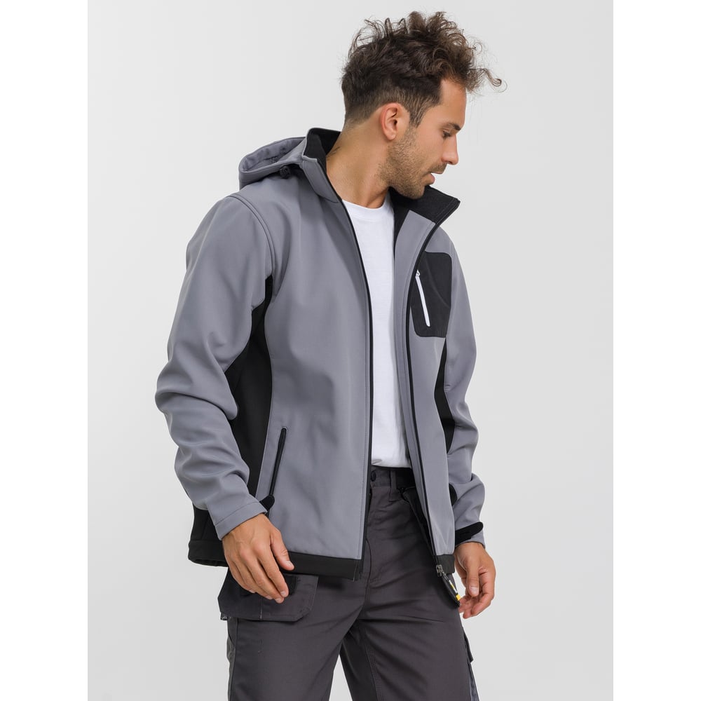 Изображение товара Куртка DOWELL Softshell с капюшоном серый размер L для повседневной активности