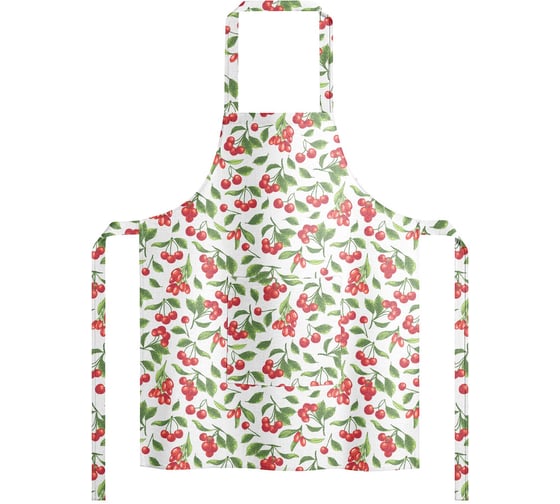 Изображение товара Фартук с карманом женский Guten Morgen рогожка, Вишневый нектар (60x80 см) ФЖк-ВН-60-80