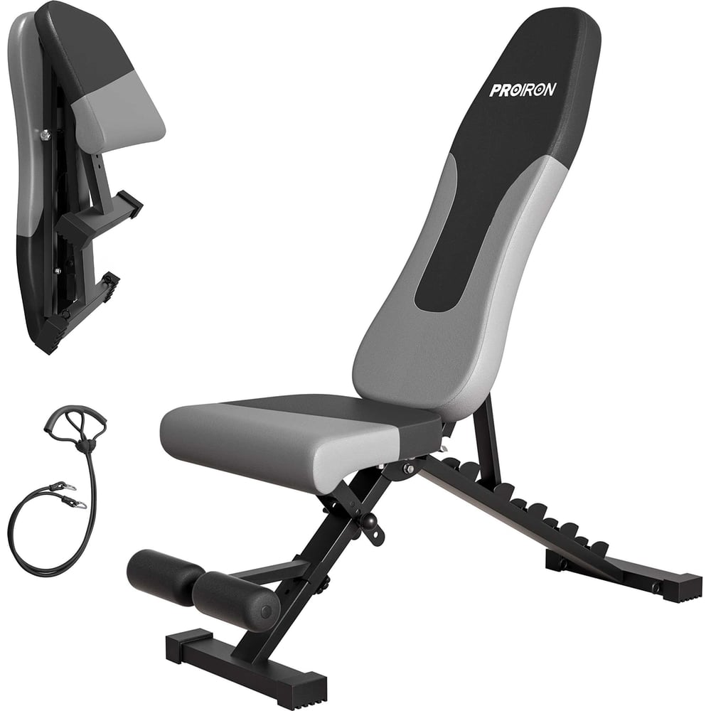 Изображение товара Скамья силовая PROIRON с эспандерами СКАМ01 для домашних и профессиональных тренировок