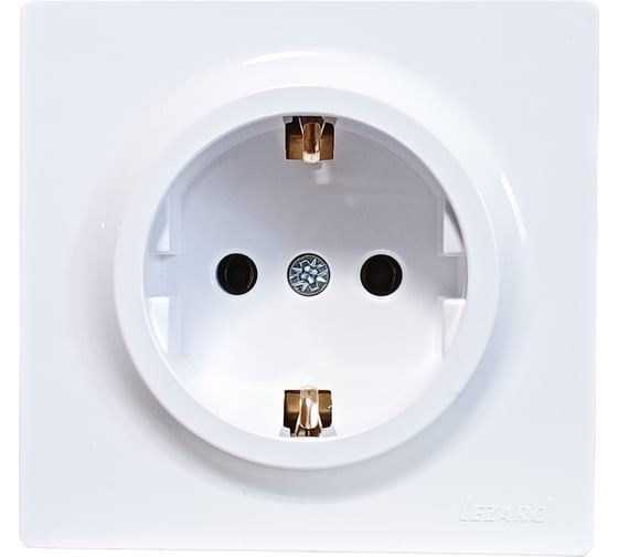 Изображение товара Розетка Lezard LETO с/з ПБТ белый 752-0200-122B