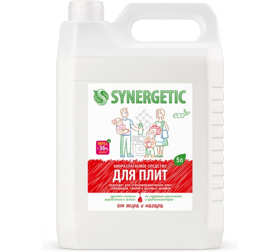 Изображение товара Чистящий гель для кухонных плит и поверхностей SYNERGETIC 5 л 4613720439010 106500