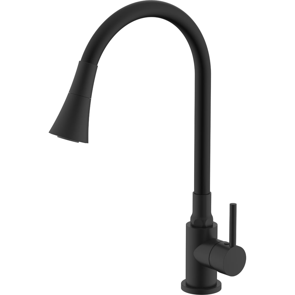 Изображение товара Смеситель для кухни SPLENKA черный 214 мм однорычажный с поворотным изливом