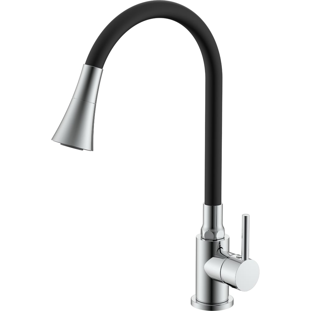 Изображение товара Смеситель для кухни SPLENKA хром/черный S201.4306 однорычажный с поворотным изливом