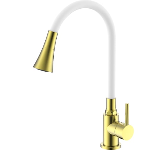 Изображение товара Смеситель для кухни SPLENKA золотой сатин/белый S201.4308.03