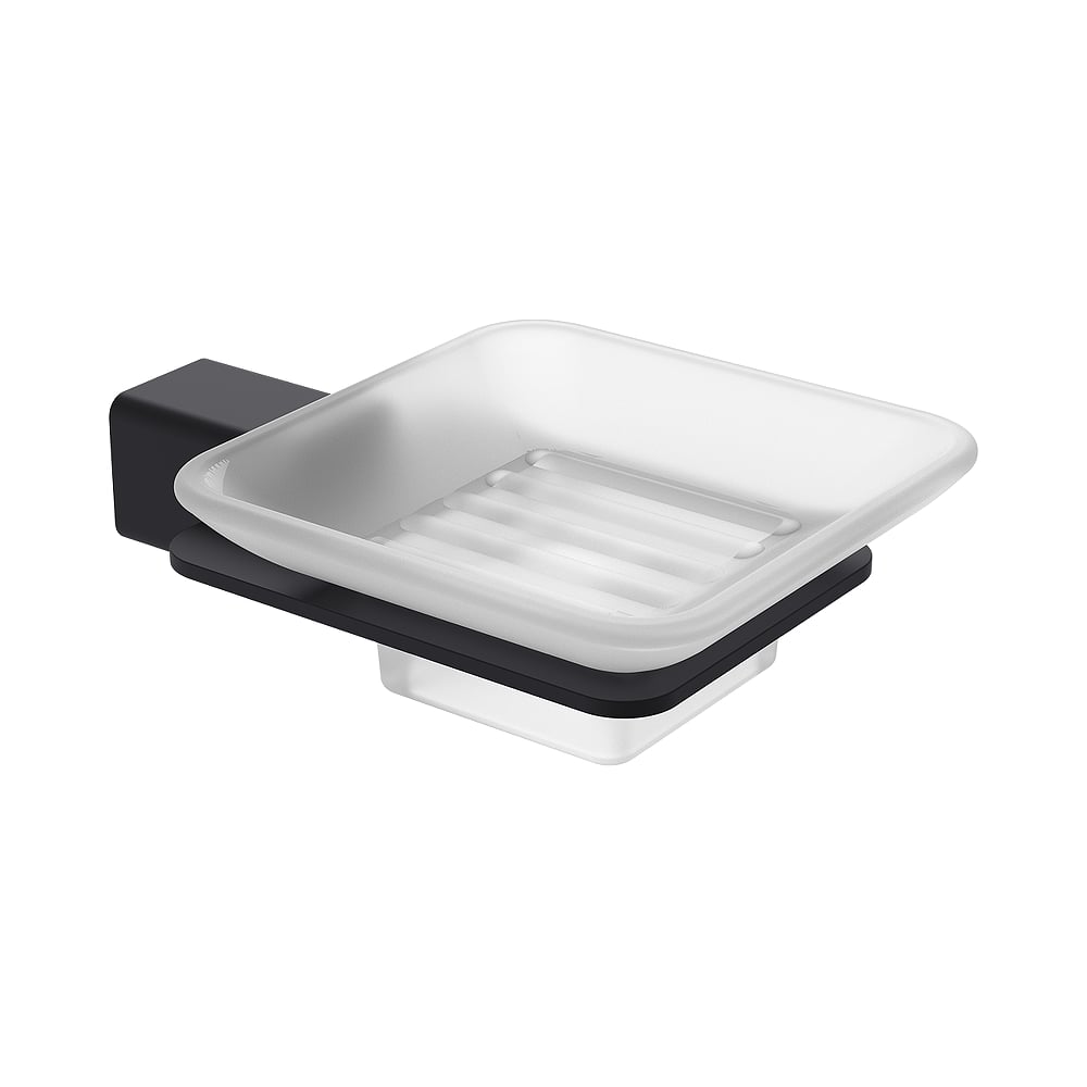 Изображение товара Держатель мыльница RAGLO черный R301.02.06 настенный из металла и стекла