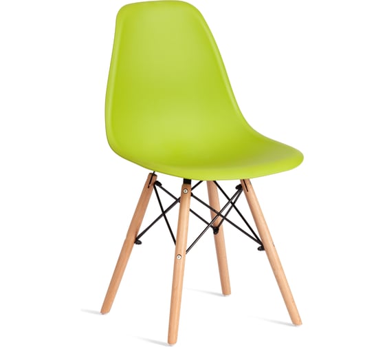 Изображение товара Стул TetChair CINDY (EAMES) (mod. 1801) 4 шт., дерево бук/металл/сиденье пластик, 45x51x82 см, Olive (оливковый) 20659