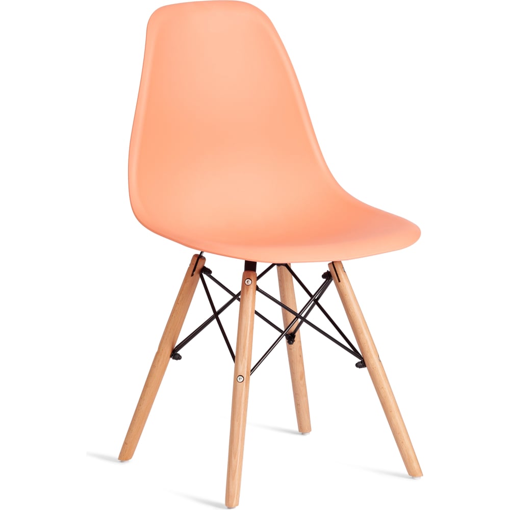 Изображение товара Стул TetChair CINDY (EAMES) (mod. 1801) 4 шт., дерево бук/металл/сиденье пластик, 45x51x82 см, Orange (Оранжевый) 20657