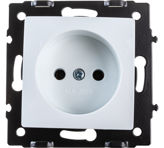 Изображение товара Розетка ECON Камелия без заземления 10А, 250В белая, без рамки K003B