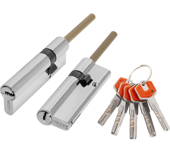 Изображение товара Цилиндр с термоштоком FUARO D-PROTERM507/95 мм, (60+10+25) термошток 8x65 мм CP, 5 ключей 48953