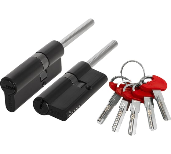 Изображение товара Цилиндровый механизм FUARO D-PRO5007 Tang 80 w/k 45+10+25 BL-24 черный, 5 ключей без вертушки 49753