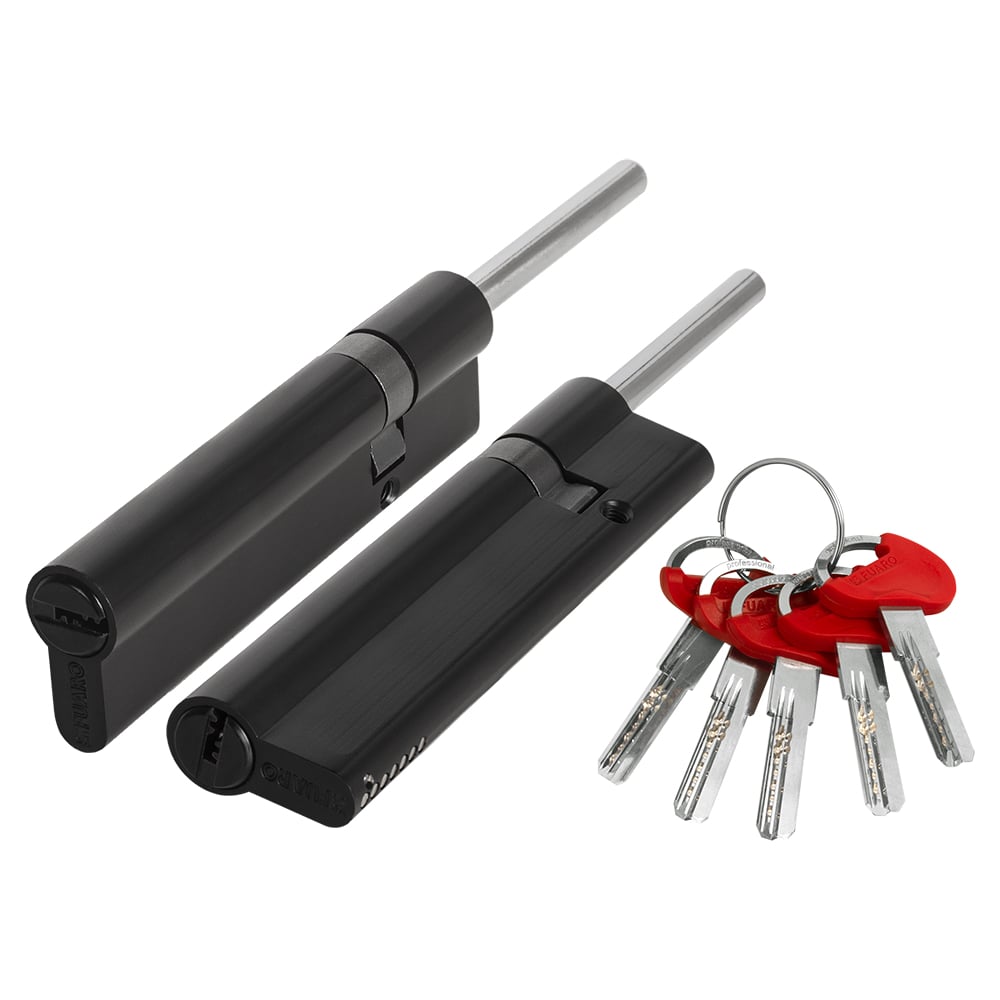 Изображение товара Цилиндровый механизм FUARO D-PRO5007 Tang 95 w/k 60+10+25 BL-24 черный с 5 ключами