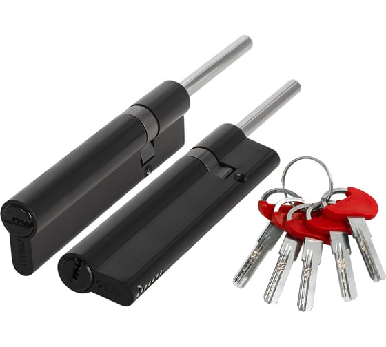 Изображение товара Цилиндровый механизм FUARO D-PRO5007 Tang 100 w/k 65+10+25 BL-24 черный, 5 ключей без вертушки 49747