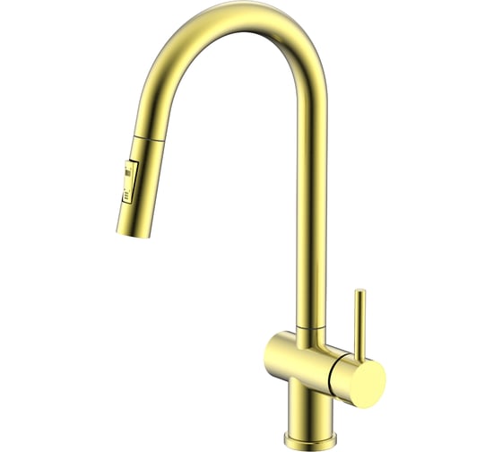 Изображение товара Смеситель для кухни SPLENKA с выдвижным изливом, золотой сатин S204.49.03
